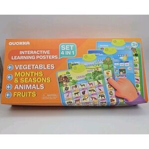 QUOKKA Interactive Learning Posters 4 In 1 Set Homeschooling Preschool School‎
